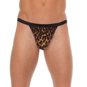 Mens Mustat G-stringit Leopard Tulosta Pussi