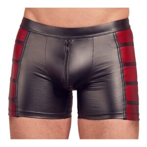 NEK Pantaloni dall'aspetto opaco in nero e rosso