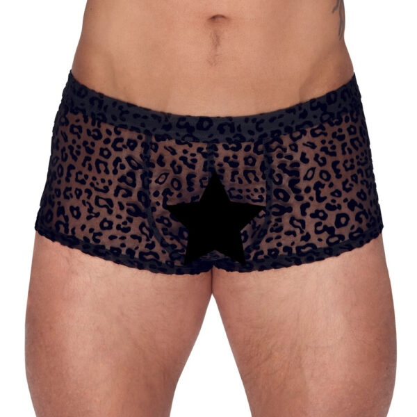 Pantaloni Noir con stampa animalier trasparente
