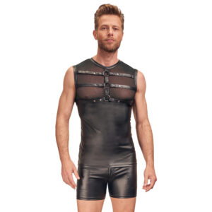 NEK Camicia effetto opaco con pettorina nera