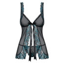 Obsessive Open Front Babydoll And String Black