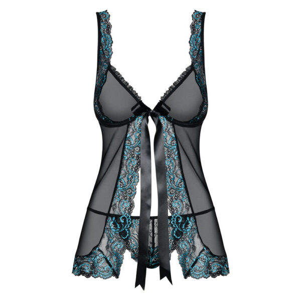 Obsessive Open Front Babydoll And String Black - Image 2