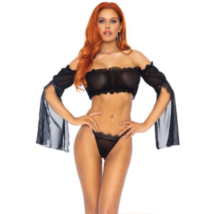 Leg Avenue Mesh Bandeau e perizoma UK da 8 a 14