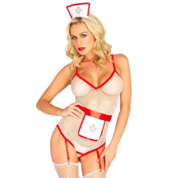 Costume da infermiera a rete Leg Avenue UK dalla 6 alla 12