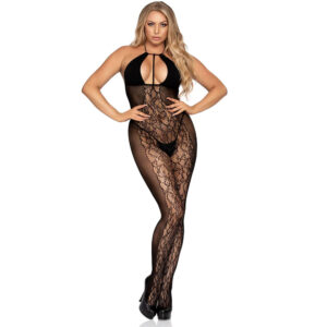 Bodystocking in pizzo e opaco Leg Avenue UK da 6 a 12