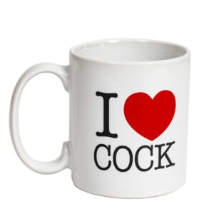 Biały kubek I Love Cock