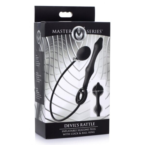 Master Series Devils Rattle Inflatable Anal Plug With Cock Ring - Image 4
