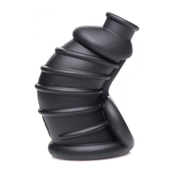 Gabbia di castità in silicone da camera oscura Master Series