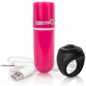 Screaming O Charged Vooom Pink -kaukosäädin Bullet Vibe