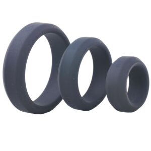 Anelli fallici in silicone nero triplo