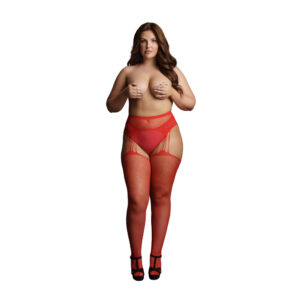 Collant Le Desir Bretella Strass Rosso UK da 14 a 20