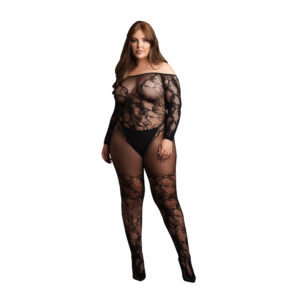 Bodystocking Le Desir con maniche lunghe con spalle scoperte