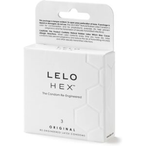 Confezione da 3 preservativi originali Lelo Hex