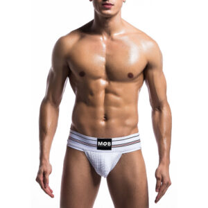 Maschio Basics Fetish Classico Largo Sospensorio Bianco
