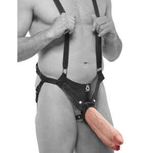King Cock 11 pollici Flesh Two Cocks One Hole Hollow Strap-On