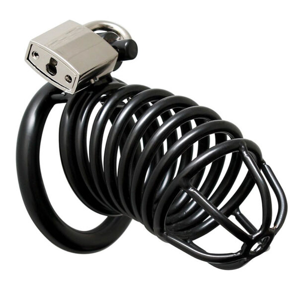 Metalli Mies Chastity Device, jossa lukko