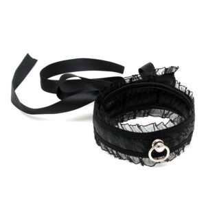 Colletto nero effetto raso con O-ring