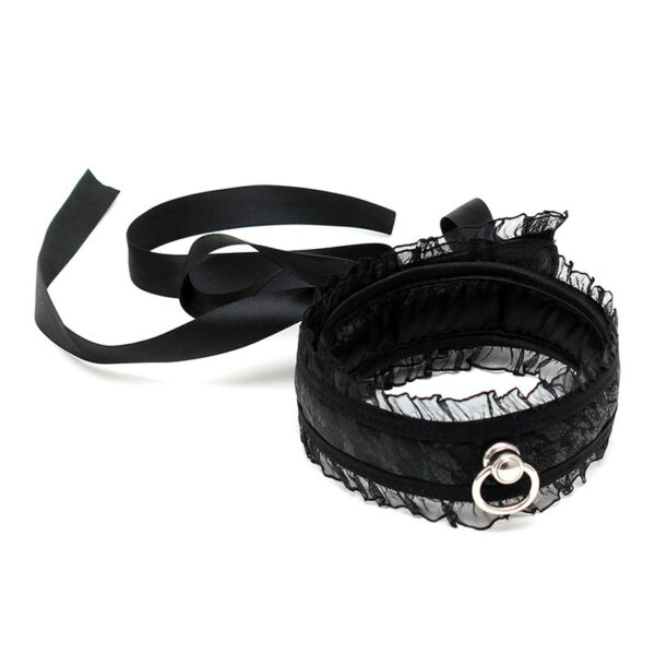 Colletto nero effetto raso con O-ring