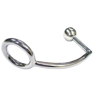 Acciaio inossidabile Cock Ring con sonda anale