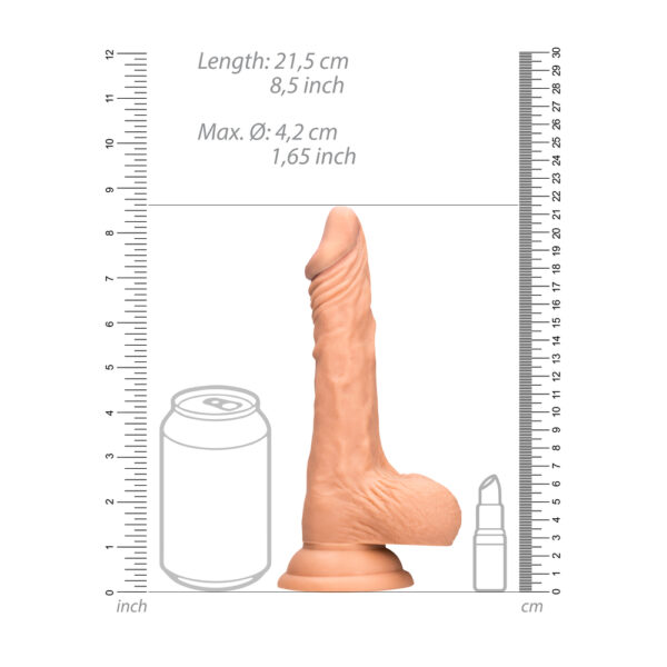 RealRock 8 Inch Dong With Testicles Flesh Pink - Image 3