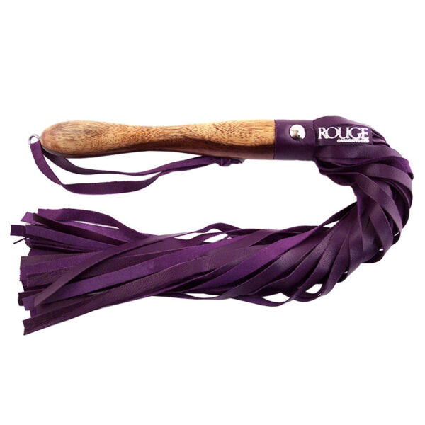 Rouge Vaatteet Puiset Handled purppura nahka flogger