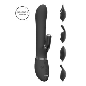 Vive Chou kaksitoiminen vaihdettava Rabbit Vibrator musta