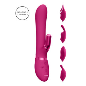 Vive Chou kaksitoiminen vaihdettava Rabbit Vibrator Pink