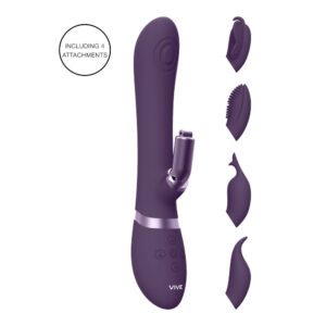 Vive Etsu vaihdettava Rabbit Vibrator Purple