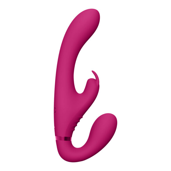 Vive Suki Triple Action Strapless Strap On Vibrator Pink - Image 4