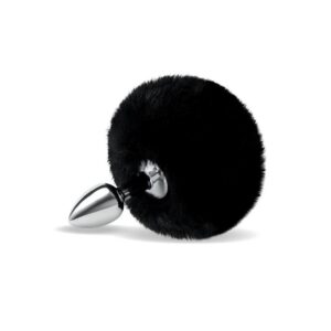 Plug anale Furry Tales nero a coda di coniglio
