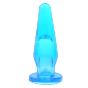 Mini plug anale con foro per le dita blu